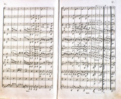 Página da primeira edição alemã da partitura da Sinfonia nº 1 em Dó maior do compositor alemão Ludwig van Beethoven (1770-1827) (1799-1800). Bonn de Unknown artist