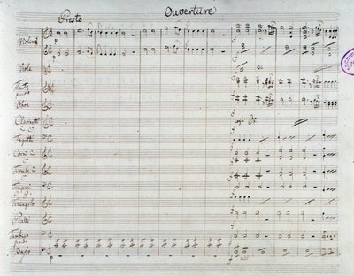Página das partituras para Die Entfuhrung aus dem Serail, ópera de Mozart, versão de Lichtenthal (1838) de Unknown artist