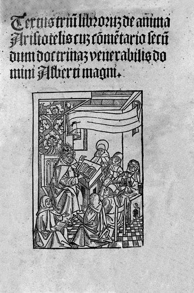 Página do terceiro volume de "De Anima" (Da alma) do filósofo grego Aristóteles (384-322 AC) comentado por Alberto o Grande (século XIII). 1520 de Unknown artist