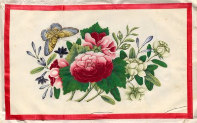 Pintura Nove do Livro Ilustrado das Flores e Borboletas de Unknown artist