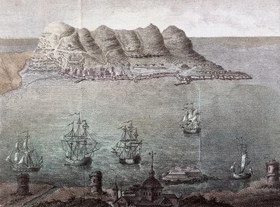 Vista panorâmica de Gibraltar e de Detroit. Século XIX Madrid, Biblioteca Nacional de Unknown artist