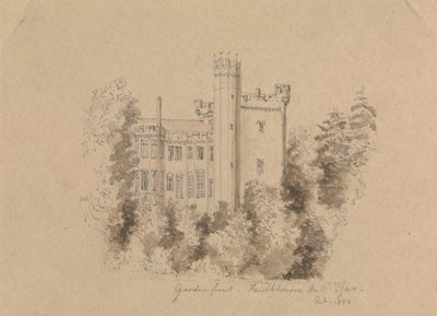 Parte de um Castelo Cercado por Árvores de Unknown artist