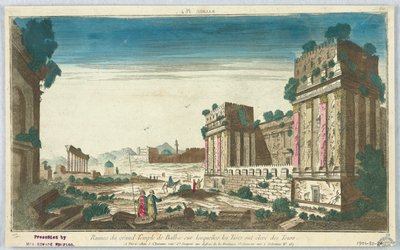Peep-show, Balbec Pl. 4, Ruínas do Grande Templo de Balbec em que os turcos ergueram torres, 60 de Unknown artist