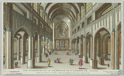 Peep-show, Vista Interior da Catedral de Santo Estêvão em Viena; Chereau - Ele também armazena todos os tipos de papéis em rolos de Unknown artist