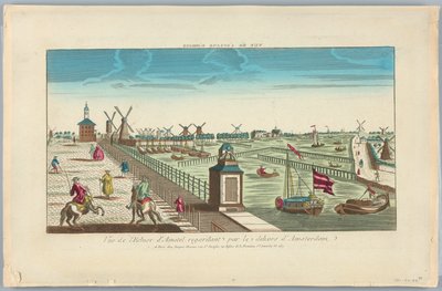 Peep-show, vista da eclusa de Amstel olhando fora de Amsterdã de Unknown artist