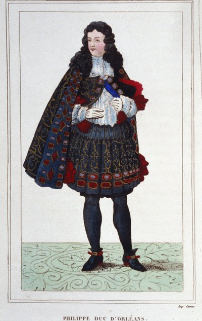 Philip II, Duque de Orléans, Chartres, Valois, Nemours e Montpensier (1674-1723). Regente da França de 1715 a 1723. Gravura a partir de 1830. de Unknown artist