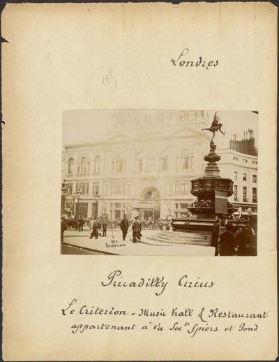 [Piccadilly Circus e Criterion Theatre]. de Unknown artist