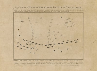 Plano do início da Batalha de Trafalgar de Unknown artist