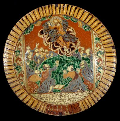 Placa em terra envernizada representando a Ascensão de Cristo. 1752. Sevres, Museu Nacional de Cerâmica. de Unknown artist