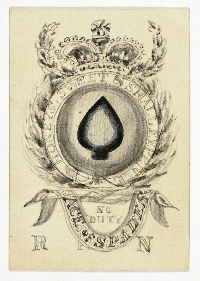 Carta de jogar: Ás de Espadas de Unknown artist