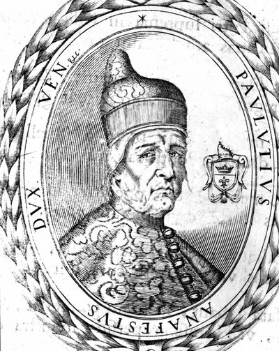 Retrato Paoluccio Anafesto (697-717). Primeiro Doge de Veneza. de Unknown artist