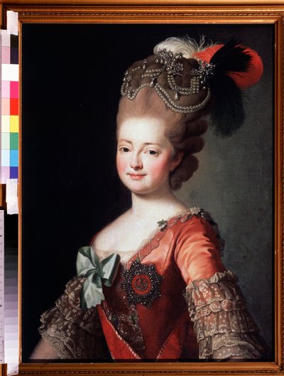 Retrato da Imperatriz Maria Feodorovna (Sophie Dorothea de Wurttemberg) (1729-1828) (Retrato da Imperatriz Maria Feodoravna ,Sophie Dorothea de Wurttemberg). Pintura anônima. Óleo sobre tela, 84,7 x 62,7 cm de Unknown artist