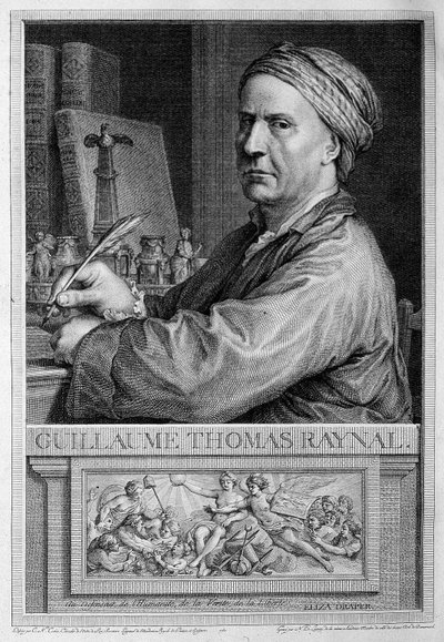Portrait en frontispiece de Raynal - in "Philosophical and Political History of European Settlements and Trade in the Two Indes" de Guillaume Thomas Raynal. de Unknown artist
