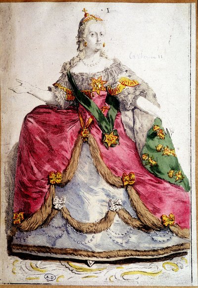 Retrato em pés de Catarina II da Rússia de Unknown artist