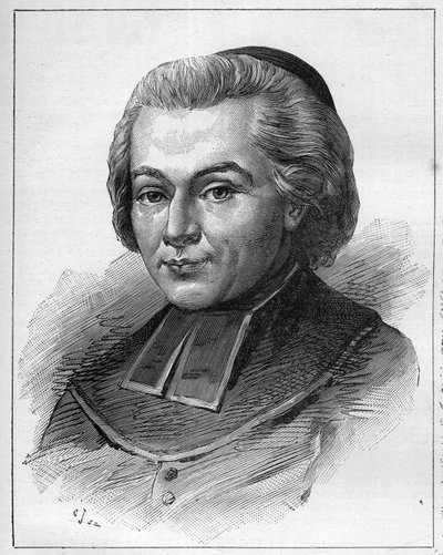 Retrato de Abbe Fabre ou Jean-Baptiste (Jean Baptiste) Fabre (1727-1783), eclesiástico e escritor francês. Gravura em "Le Monde Illustré" (O Mundo Ilustrado) de Unknown artist