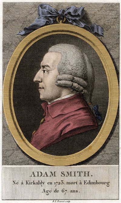 Retrato de Adam Smith (1723 - 1790), filósofo e economista escocês. de Unknown artist