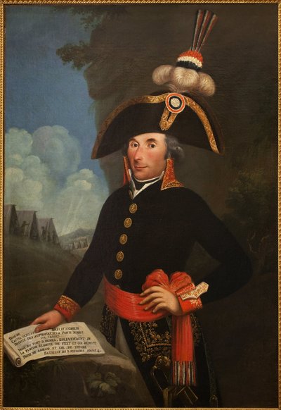 Retrato de André Massena (1758-1817, Duque de Rivoli e Príncipe de Essling, Marechal do Império), em uniforme de divisão geral. Pintura anónima, óleo sobre tela 1796, retrato de Unknown artist