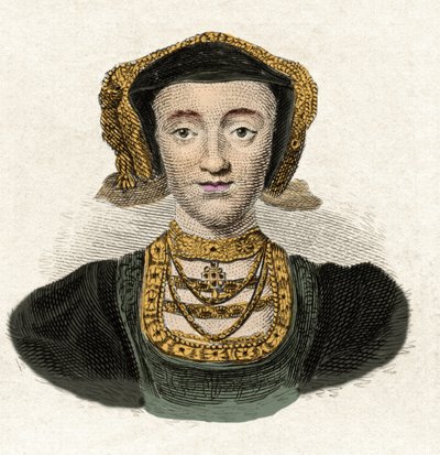Retrato de Ana de Cleves (1515-1557) Quarta Esposa do Rei Henrique VIII Gravura do Século XIX de Unknown artist