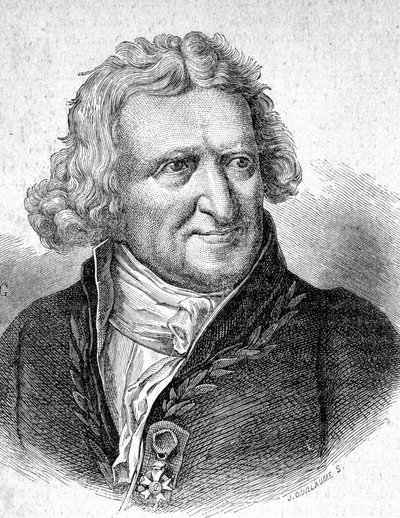 Retrato de Antoine Augustin Parmentier (1737 - 1813), farmacêutico militar e agrônomo francês - em "Les Contemporains", n.d. final do século XIX. de Unknown artist
