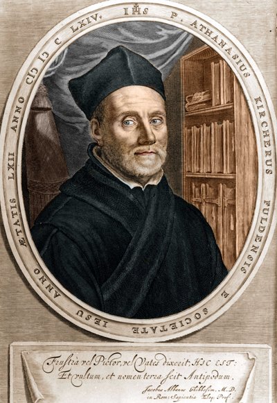Retrato de Athanasius Kircher (1601 - 1680), jesuíta, orientalista e erudito alemão - Gravura sd século XVIII de Unknown artist