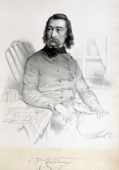 Retrato de Barthelemy Prosper Enfantin, conhecido como Padre Enfantin (1796-1864), Saint Simonian (São Simão) de Unknown artist