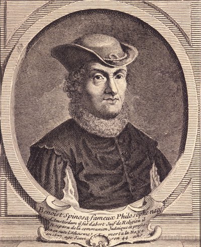 Retrato de Baruch Spinoza (1632-1677), filósofo holandês, também conhecido como Bento de Espinosa ou Benedictus de Spinoza ou Benoit de Spinoza. Gravura do século XVIII. de Unknown artist