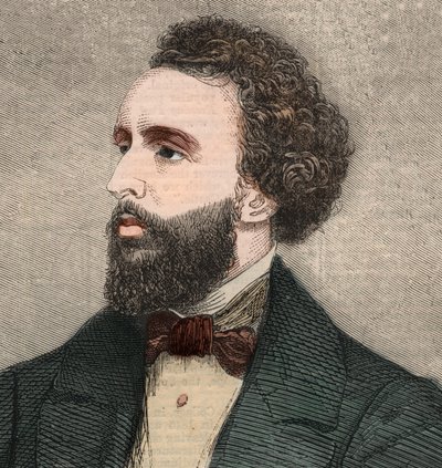 Retrato de Bayard Taylor (1825-1878), poeta americano. Gravura em "The illustrated London News", de 23 de Janeiro de 1858. de Unknown artist