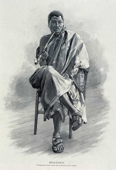 Retrato de Behanzin (1844-1900), rei de Dahomey (atual Benin). de Unknown artist