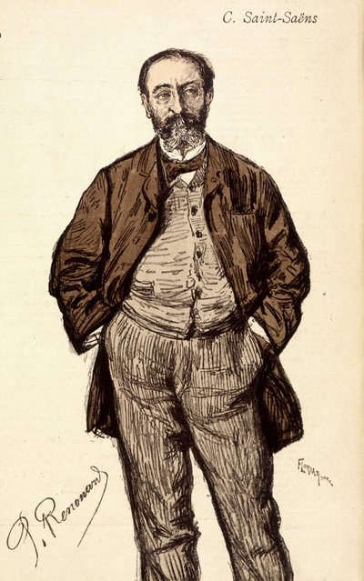 Retrato de Camille Saint Saens (Saint-Saens) (1835-1921), compositor francês. de Unknown artist