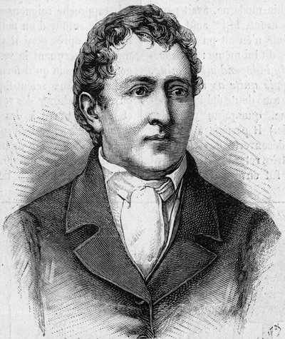Retrato de Carl Wilhelm Scheele (1742-1786), químico sueco. (De um retrato de época). Gravura em "La Nature: Revue des sciences et de leurs applications aux arts et a l