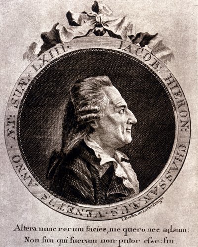 Retrato de Casanova (1725 - 1798) - retrato em frontispício, em Histoire de ma fuite des prisons de la République de Veneza, escrito em Dux en Bohemia de Unknown artist