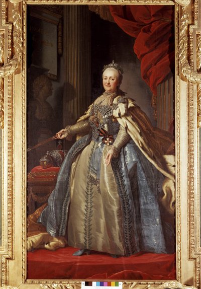 Retrato de Catarina II (1729-1796), Imperador da Rússia, preservado no Palácio Drottingholm, em Estocolmo. de Unknown artist