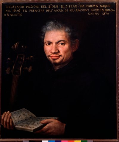 Retrato de Elzeario Pizzoni (1626-1681), compositor italiano Anônimo. Bolonha do século XVIII, museo musicale civico de Unknown artist