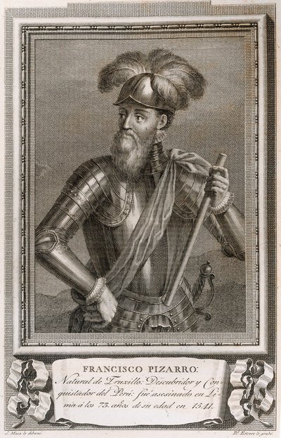 Retrato de Francisco Pizarro (gravura) de Unknown artist