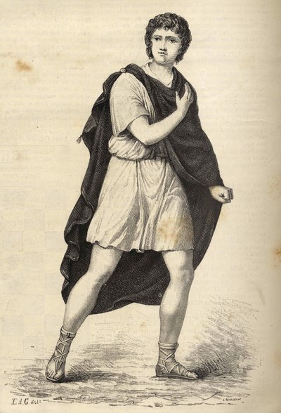 Retrato de François-Joseph (François Joseph) Talma (1763-1826), ator francês. Gravura do século XIX. de Unknown artist