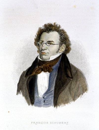 Retrato de Frantz Schubert (1797 - 1828) - gravura de Unknown artist