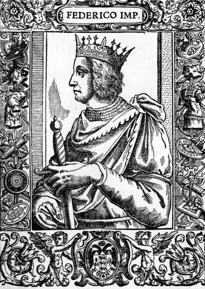 Retrato de Frederic II (1194-1250), Imperador Alemão. de Unknown artist
