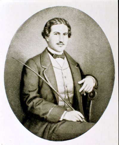 Retrato de Gigio Caroli, amante de Giuseppina Raimondi, segunda esposa de Giuseppe Garibaldi. Coleção Particular de Unknown artist