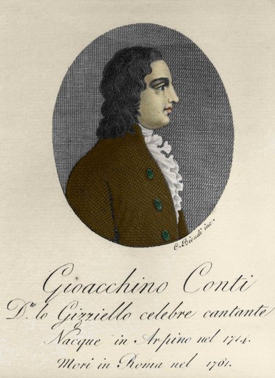 Retrato de Gioacchino Conti, dit Gizziello (1714-1761) (Castrat) o italiano. de Unknown artist
