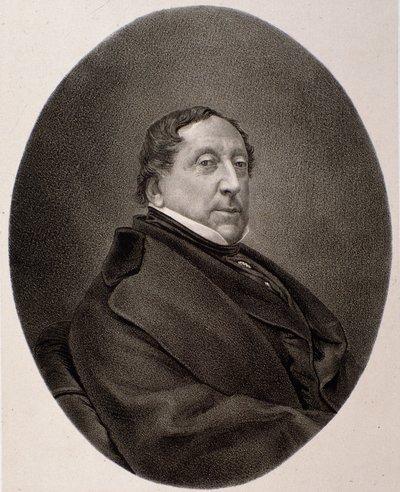 Retrato de Gioacchino Rossini (gravura de Unknown artist
