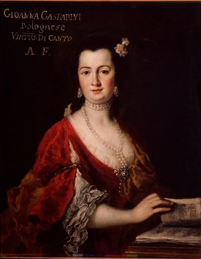 Retrato de Giovanna Gasparini (1717-?) cantora italiana Anonymous painting. Século XVIII. Bolonha, museo civico bibliografico musicale. de Unknown artist