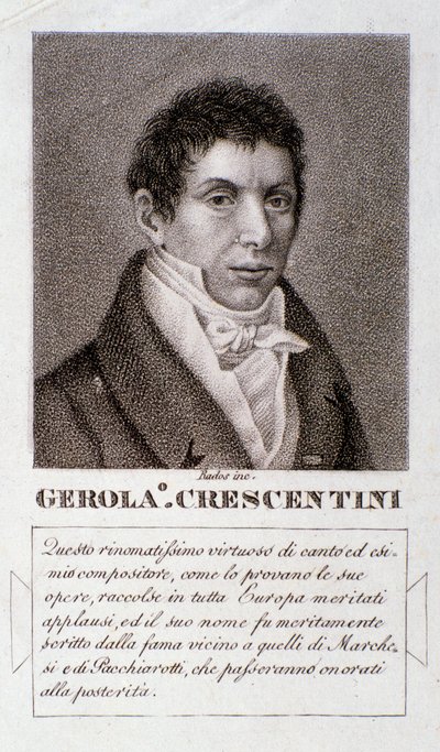 Retrato de Girolamo Crescentini (gravura) de Unknown artist