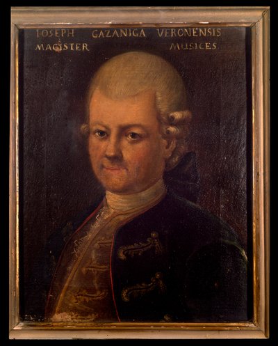 Retrato de Giuseppe Gazzaniga (1743-1818), compositor italiano Anonymous painting. Século XVIII. Bolonha, museo civico bibliografico musicale. de Unknown artist