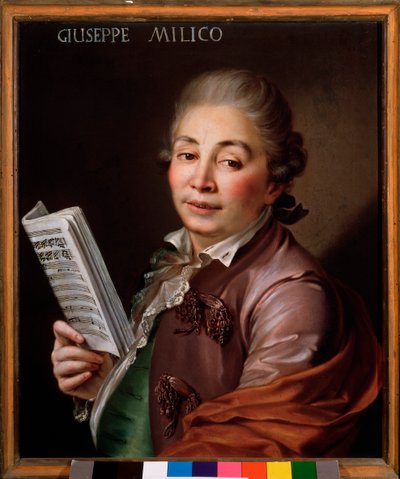 Retrato de Giuseppe Millico (1737-1802) pintura italiana castrato Anônimo. Bolonha do século XVIII, museo musicale civico de Unknown artist