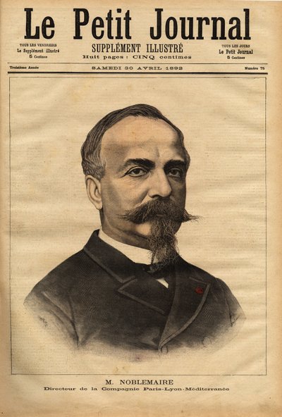 Retrato de Gustave Noblemaire (1832-1924) que, após ter supervisionado com sucesso a construção da linha ferroviária Alger-Oran até 1869, voltou a Paris para assumir a direção da empresa Paris Lyon Mediterranee, posição que manteve durante 26 anos. de Unknown artist