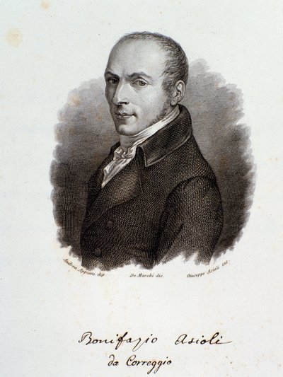 Retrato do compositor italiano Bonifazio Asioli (Gravura. século XIX) de Unknown artist