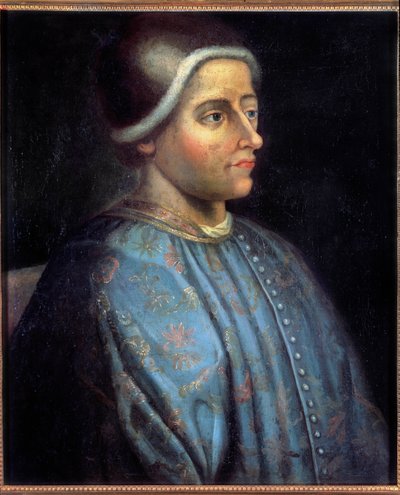 Retrato de Jacques Coeur (1395 - 1456), cronista de prata do Rei Carlos VII e homem de negócios francês. Pintura anônima de Unknown artist