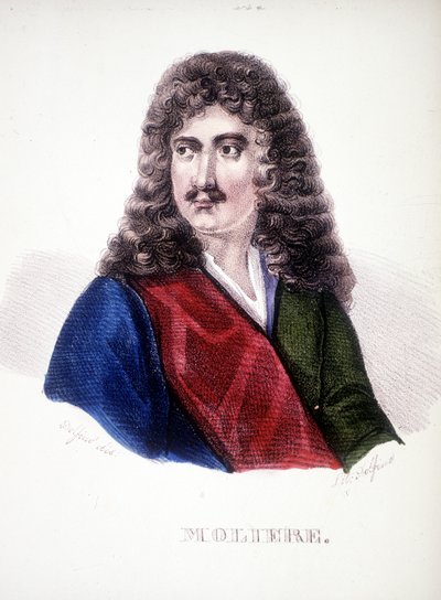 Retrato de Jean Baptiste Pocquelin, conhecido como "Molière". (1622-1673) de Unknown artist