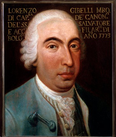 Retrato de Lorenzo Gibelli (1719-1812) compositor italiano, castrato (castrat) Pintura anônima. 1773. Bolonha, Museu Cívico de Bibliografia Musical. de Unknown artist