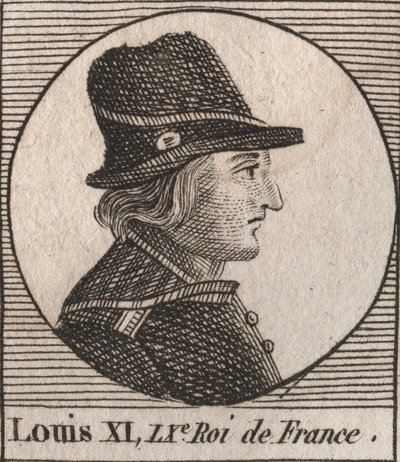 Retrato de Luís XI (1423-1483), Rei de França - Retrato de Luís XI de França (1423-1483), Rei de França - gravura de "Instruction sur l